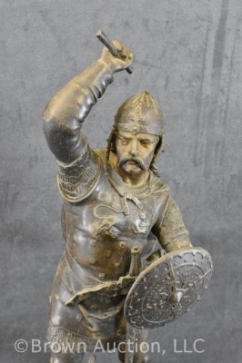 Bronzed Patina Spelter warrior - 2