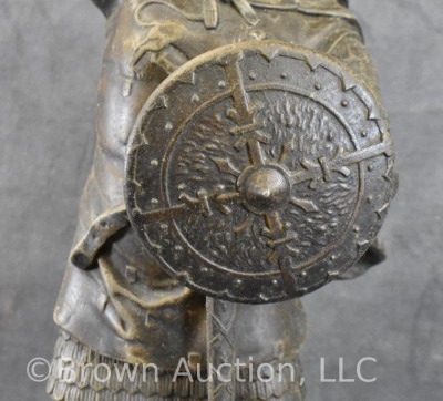 Bronzed Patina Spelter warrior - 3