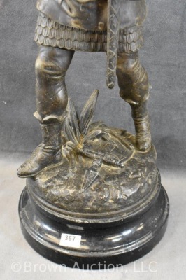 Bronzed Patina Spelter warrior - 4