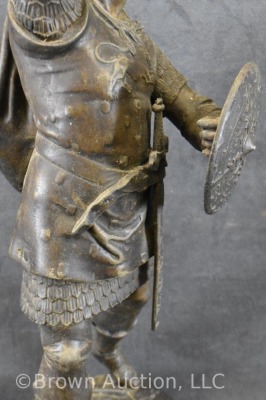 Bronzed Patina Spelter warrior - 6