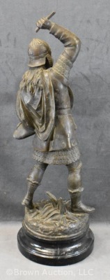 Bronzed Patina Spelter warrior - 7