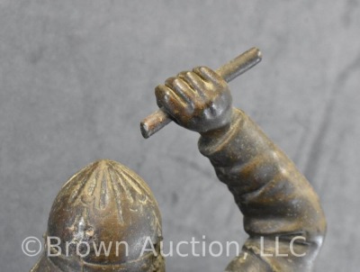 Bronzed Patina Spelter warrior - 8