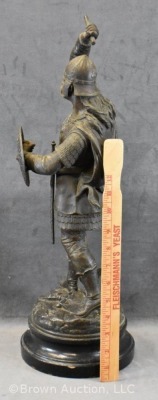 Bronzed Patina Spelter warrior - 9