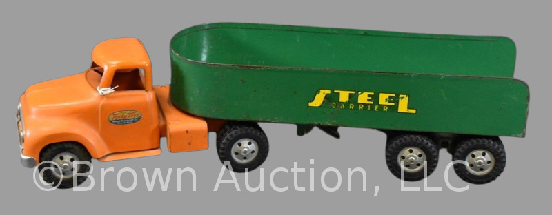 1954-55 Tonka Steel Carrier truck with trailer