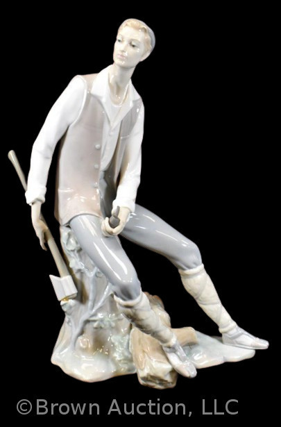 Mrkd. Lladro 14" porcelain figure - wood cutter