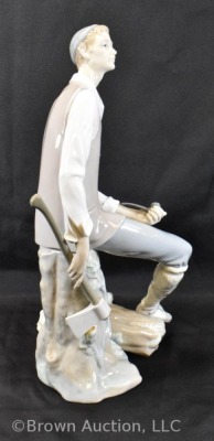 Mrkd. Lladro 14" porcelain figure - wood cutter - 4