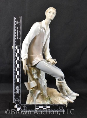 Mrkd. Lladro 14" porcelain figure - wood cutter - 7