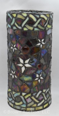 Stained Glass 10" cylinder-shape shade for hanging lamp - 3