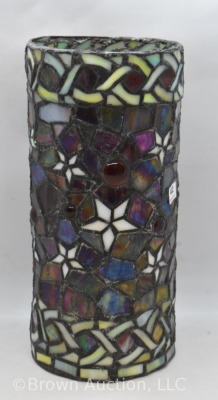 Stained Glass 10" cylinder-shape shade for hanging lamp - 4