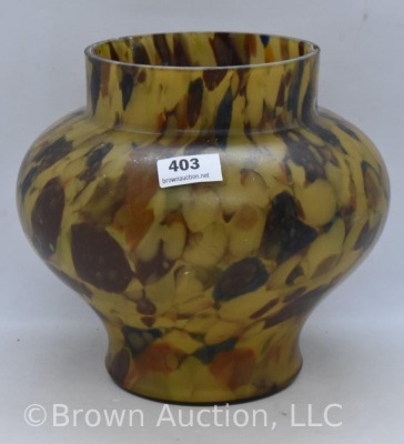 Murano-style Glass tortoise shell 6" vase