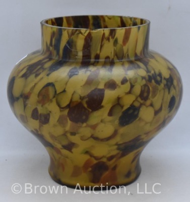 Murano-style Glass tortoise shell 6" vase - 2