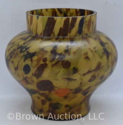 Murano-style Glass tortoise shell 6" vase - 3