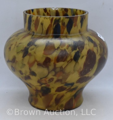 Murano-style Glass tortoise shell 6" vase - 4