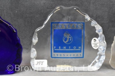 (3) Fenton 100 Years dealer signs, 4.5"h - 3