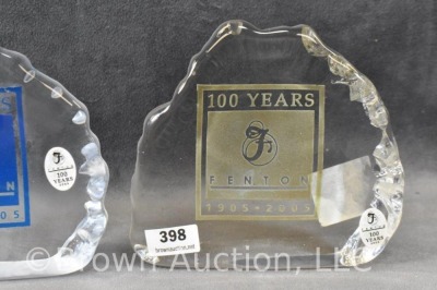 (3) Fenton 100 Years dealer signs, 4.5"h - 4