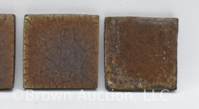 (4) Unm. brown tiles, 2" sq. dia. - 2