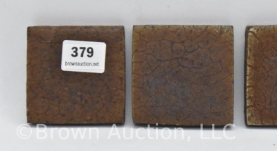 (4) Unm. brown tiles, 2" sq. dia. - 3