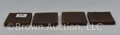 (4) Unm. brown tiles, 2" sq. dia. - 4