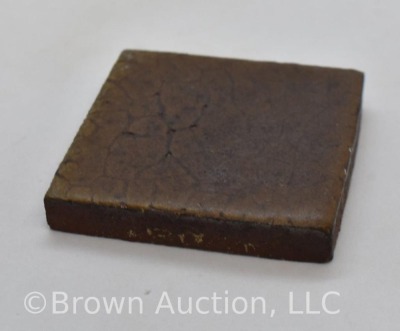 (4) Unm. brown tiles, 2" sq. dia. - 5