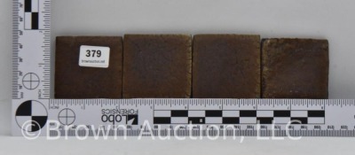 (4) Unm. brown tiles, 2" sq. dia. - 7