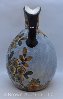 Mrkd. Amphora Pottery (Czech.) 10" ewer, floral clusters - 2