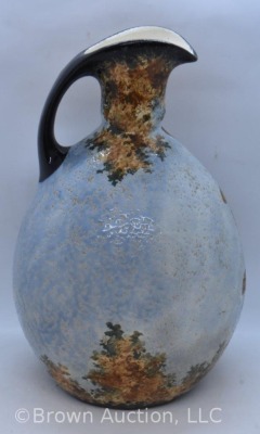 Mrkd. Amphora Pottery (Czech.) 10" ewer, floral clusters - 3