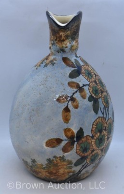 Mrkd. Amphora Pottery (Czech.) 10" ewer, floral clusters - 4