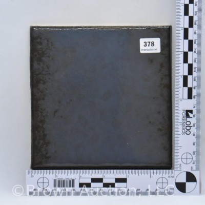 Mrkd. Fulper bluish-gray tile, 6" sq. dia. - 6