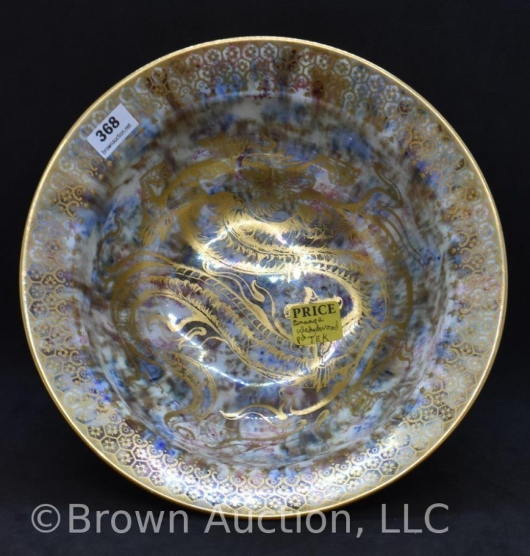 Mrkd. Wedgwood orange bowl w/ dragon motif