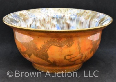 Mrkd. Wedgwood orange bowl w/ dragon motif - 3