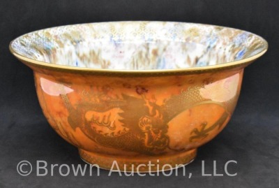 Mrkd. Wedgwood orange bowl w/ dragon motif - 4