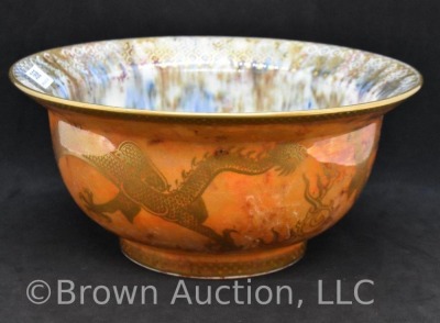 Mrkd. Wedgwood orange bowl w/ dragon motif - 5