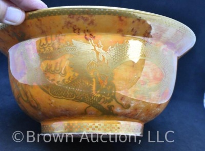 Mrkd. Wedgwood orange bowl w/ dragon motif - 7