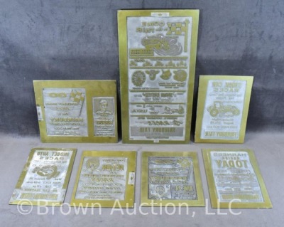 (7) Mrkd. Vandercook engraved metal plates, all car racing events