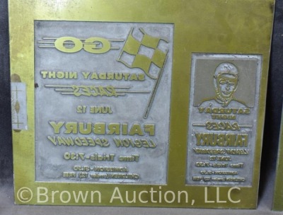 (7) Mrkd. Vandercook engraved metal plates, all car racing events - 2