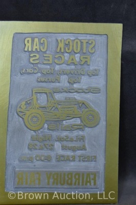 (7) Mrkd. Vandercook engraved metal plates, all car racing events - 4