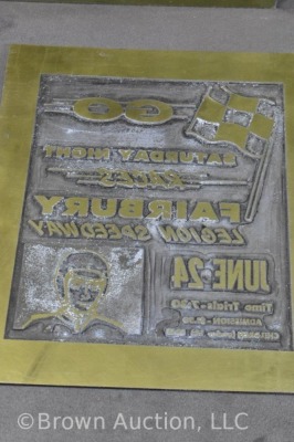 (7) Mrkd. Vandercook engraved metal plates, all car racing events - 6