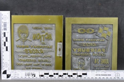 (7) Mrkd. Vandercook engraved metal plates, all car racing events - 14