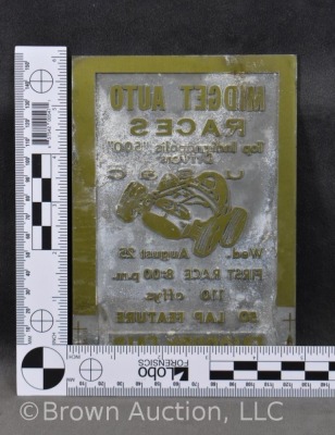 (7) Mrkd. Vandercook engraved metal plates, all car racing events - 16