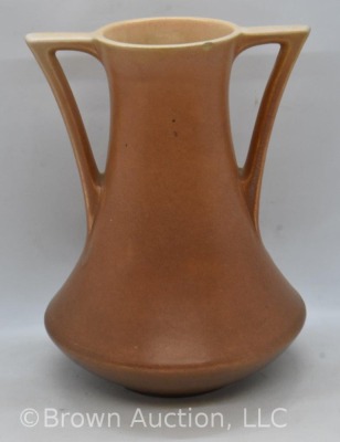 Roseville Rozane Pattern 3-8" vase, brown/ ivory - 3