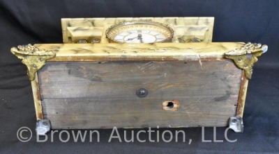 Waterbury Clock Co. mantel clock, wood marble effect case - 12