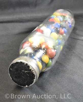 Glass rolling pin - full of mixed marbles - 4