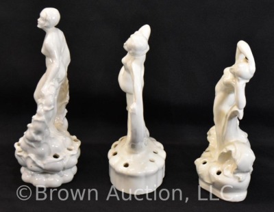 (3) German Art Deco nude flower frogs - 2