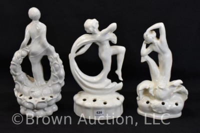 (3) German Art Deco nude flower frogs - 3