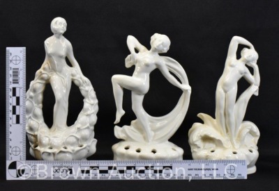 (3) German Art Deco nude flower frogs - 11