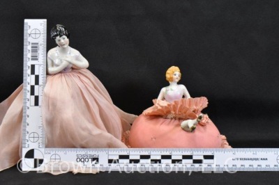 (4) Porcelain half doll pin cushions - 5