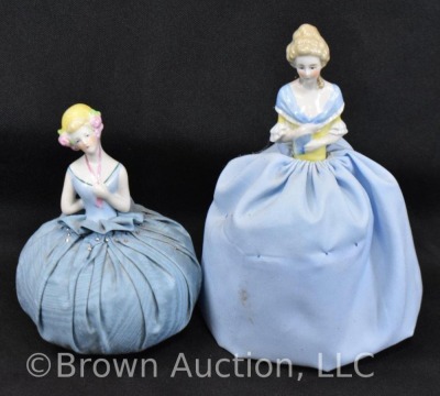 (4) Porcelain half doll pin cushions - 2