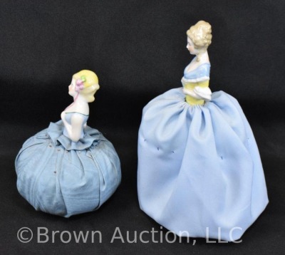 (4) Porcelain half doll pin cushions - 3