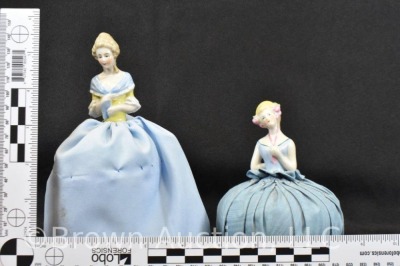 (4) Porcelain half doll pin cushions - 6