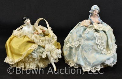 (4) Porcelain half doll pin cushions - 7